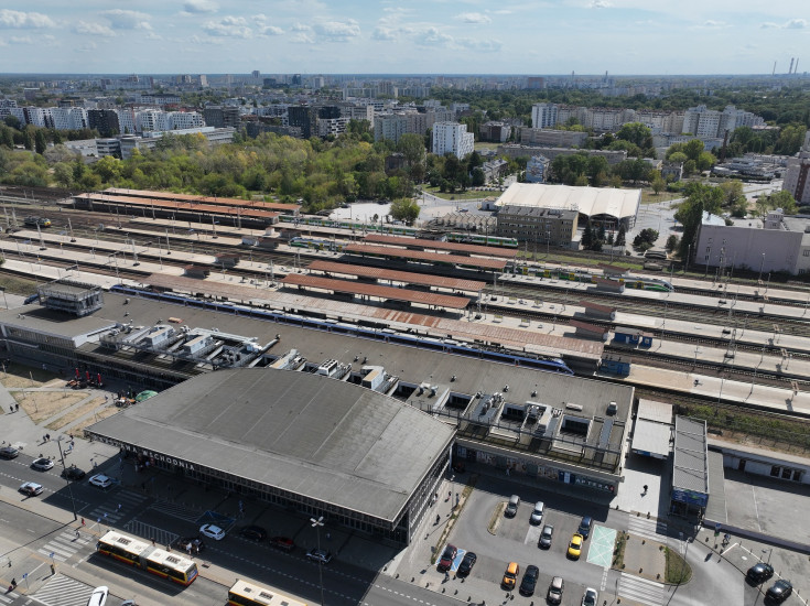 stacja, Warszawa Wschodnia, przetarg, widok z lotu ptaka
