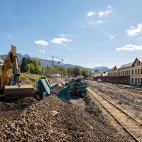 Zakopane, prace na stacji kolejowej, kolejowa zakopianka, stacja tymczasowa