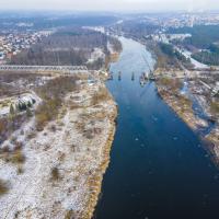 LK35, nowa infrastruktura, nasuwanie przęsła, most nad Narwią