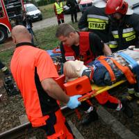 SOK, Straż Ochrony Kolei, bezpieczny przejazd, bezpieczeństwo, zderzenie, wypadek, kampania społeczna, Czeluścin, straż pożarna, policja, ratownik, ratownictwo medyczne, lokomotywa