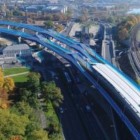 2017-10-20 Pociąg górą. Budowa łącznicy Kraków Zabłocie – Kraków Podgórze na finiszu