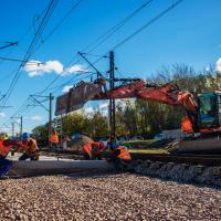 2018-10 Bydgoszcz Czyżkówko montaż rozjazdu