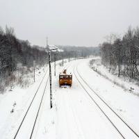 PKP Energetyka, służby techniczne, maszyna, odśnieżanie torów, akcja zima