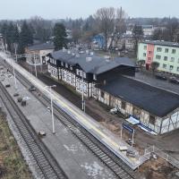 dworzec kolejowy, tor, widok z lotu ptaka, LK245, Ciechocinek