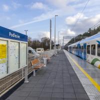 pasażer, LK59, nowa infrastruktura pasażerska, pociąg pasażerski, Podlesiec, nowy peron