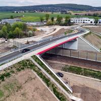 nowa infrastruktura, nowy wiadukt drogowy, widok z lotu ptaka, Pisary
