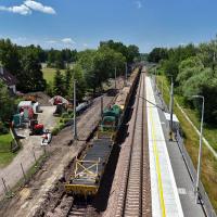 LK94, prace utrzymaniowe, maszyna AHM, widok z lotu ptaka, Zelczyn