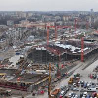 2015_01 Łódź Fabryczna widok na plac budowy