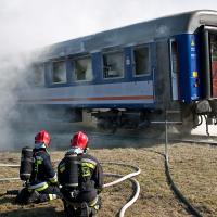 bezpieczeństwo, Legnica, PKP Intercity, straż pożarna, ratownictwo techniczne, awaria, ratownictwo, PKP Cargo, ćwiczenia, pożar, ogień, gaszenie pożaru