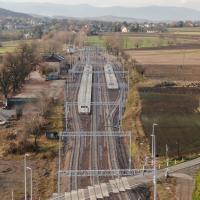 sieć trakcyjna, peron, tor, nowa infrastruktura, Goleszów