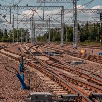 sieć trakcyjna, Korsze, tor, nowa sieć trakcyjna, LK38, KPO, inwestycje w realizacji, głowica rozjazdowa