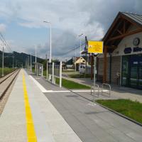 stacja, nowa wiata, nowe oznakowanie, nowy peron, Młodów