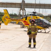 bezpieczny przejazd, kampania społeczna, przejazd kolejowo-drogowy, ratownictwo medyczne, śmigłowiec, wydarzenie plenerowe, symulacja zderzenia, lotnicze pogotowie ratunkowe, LPR, helikopter