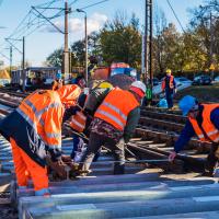 2018-10 Bydgoszcz Czyżkówko montaż rozjazdu