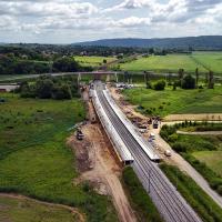 nowy przystanek, nowa infrastruktura, widok z lotu ptaka, Pisary, pociąg osobowy