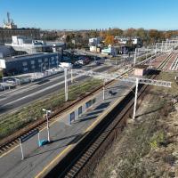 LK7, nowy tor, Warszawa Anin, nowe skrzyżowanie bezkolizyjne, widok z lotu ptaka, linia otwocka