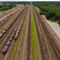 stacja, port, przewóz towarów, Maksymilianowo, widok z lotu ptaka