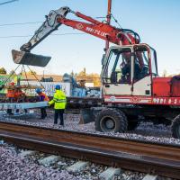 2018-10 Bydgoszcz Czyżkówko montaż rozjazdu