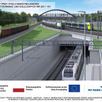 stacja, wizualizacja, Maksymilianowo, nowy wiadukt drogowy