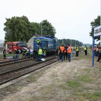 SOK, Straż Ochrony Kolei, bezpieczny przejazd, bezpieczeństwo, zderzenie, wypadek, kampania społeczna, Czeluścin, straż pożarna, policja, ratownik, ratownictwo medyczne, lokomotywa