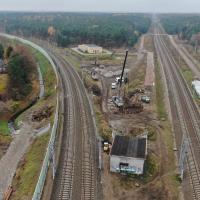 E75, Rail Baltica, skrzyżowanie bezkolizyjne, Zielonka, prace budowlane