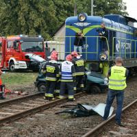 SOK, Straż Ochrony Kolei, bezpieczny przejazd, bezpieczeństwo, zderzenie, wypadek, kampania społeczna, Czeluścin, straż pożarna, policja, ratownik, ratownictwo medyczne, lokomotywa