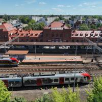 stacja, nowa infrastruktura, widok z góry, Skierniewie