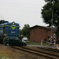 SOK, Straż Ochrony Kolei, bezpieczny przejazd, bezpieczeństwo, zderzenie, wypadek, kampania społeczna, Czeluścin, straż pożarna, policja, ratownik, ratownictwo medyczne, lokomotywa