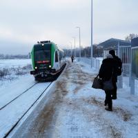 pasażer, peron, nowy przystanek, nowa infrastruktura, pociąg pasażerski, Kleszczele