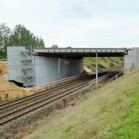 E75, Rail Baltica, budowa wiaduktu kolejowego, Uhów