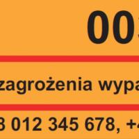 bezpieczeństwo, E59, przejazd kolejowo-drogowy, żółta naklejka, telefon alarmowy