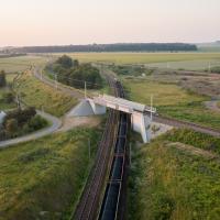 wiadukt, pociąg towarowy, nowa infrastruktura, Pisarzowice