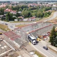 Mielec, LK25, prace budowlane, nowy wiadukt drogowy