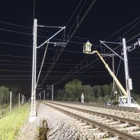 E75, Rail Baltica, CEF, budowa wiaduktu, zdjęcia nocne