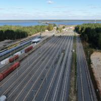 stacja, pociąg towarowy, Siemianówka, zalew