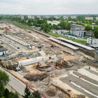 wiadukt, przebudowa, stacja, tor, Katowice Ligota, katowicki węzeł kolejowy, widok z lotu ptaka