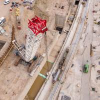 TBM, budowa tunelu, drążenie tunelu kolejowego, Łódź Koziny, Łódź Śródmieście, szacht, komora