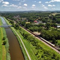 LK94, prace utrzymaniowe, maszyna AHM, widok z lotu ptaka, Zelczyn