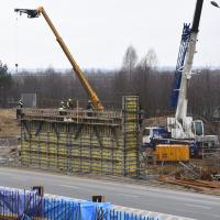 prace budowlane, nowy wiadukt kolejowy, Podkarpacka Kolej Aglomeracyjna, Rudna Mała