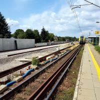 2018-08-22 Kraków Prokocim z nowym peronem, nowy tor z Bieżanowa do Płaszowa