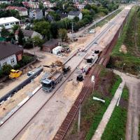 2018-08-22 Kraków Prokocim z nowym peronem, nowy tor z Bieżanowa do Płaszowa