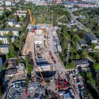 tunel średnicowy, Łódzki Węzeł Kolejowy, TBM, tarcza, plac budowy, drążenie tunelu kolejowego