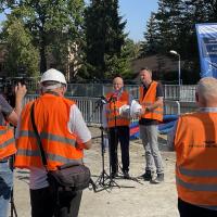 wiadukt kolejowy, briefing prasowy, nowa infrastruktura, Kobylnica