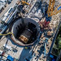 tunel średnicowy, Łódzki Węzeł Kolejowy, TBM, tarcza, plac budowy, drążenie tunelu kolejowego