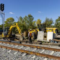 stacja, LK131, prace budowlane, infrastruktura kolejowa, Kozuby