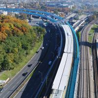 2017-10-20 Pociąg górą. Budowa łącznicy Kraków Zabłocie – Kraków Podgórze na finiszu