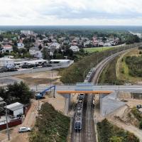 LK8, Warka, samochód osobowy, nowa infrastruktura, nowy wiadukt drogowy, widok z lotu ptaka