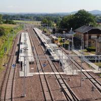 nowa infrastruktura, Goleszów, pociąg pasażerski, nowy peron