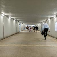 pasażer, przejście podziemne, stacja, Bytom