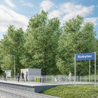 wizualizacja, LK356, Kobylec, przystanek